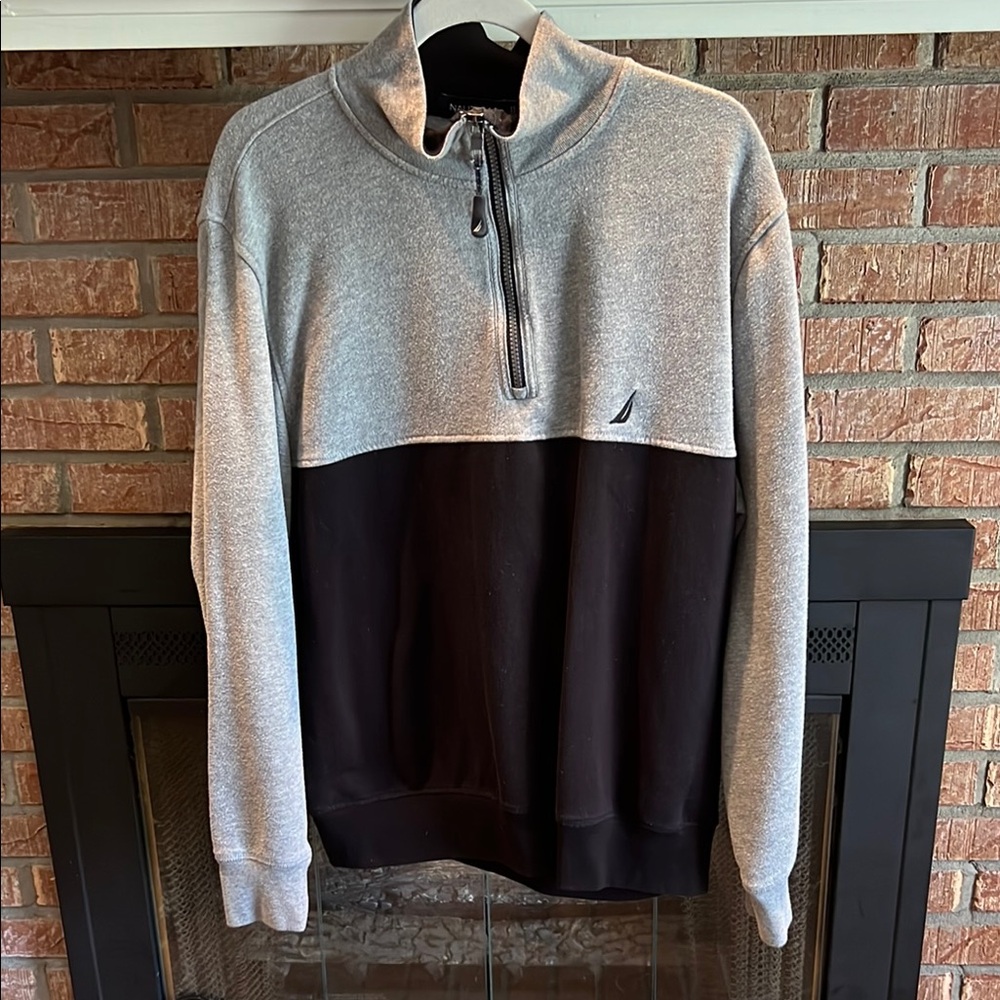 Nautica Men's Two-Tone Zip-Up Sweater